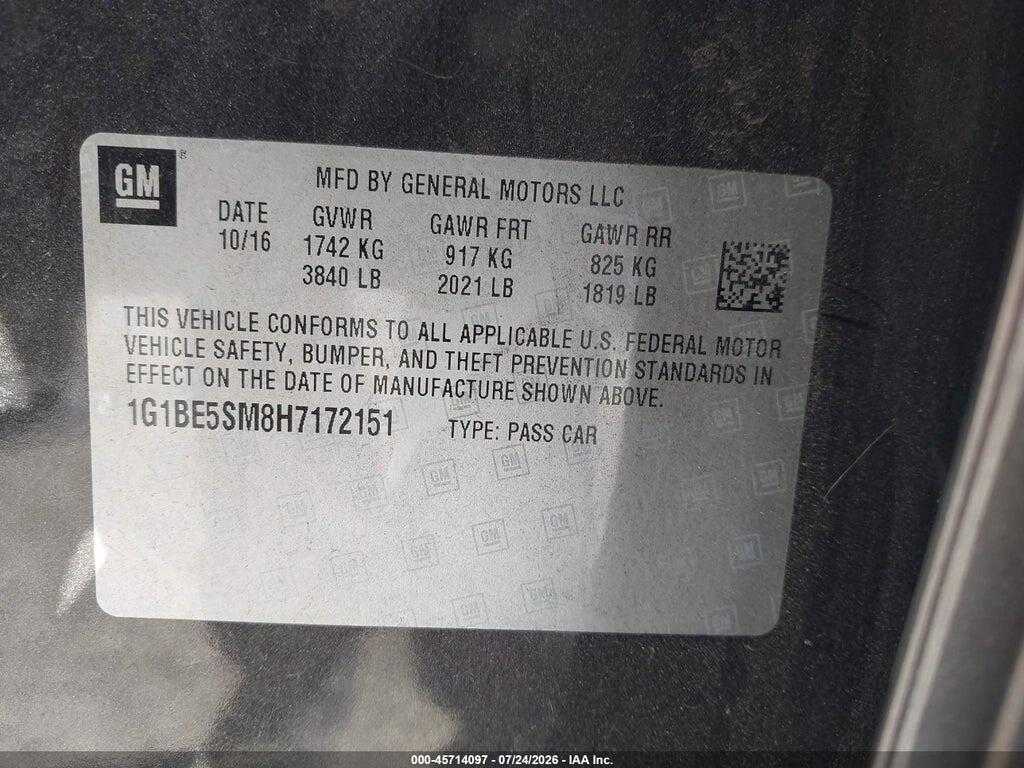 1G1BE5SM8H7172151 2017 CHEVROLET CRUZE photo no. 9