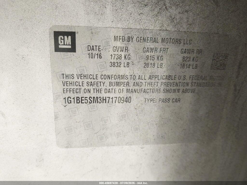 1G1BE5SM3H7170940 2017 CHEVROLET CRUZE photo no. 9