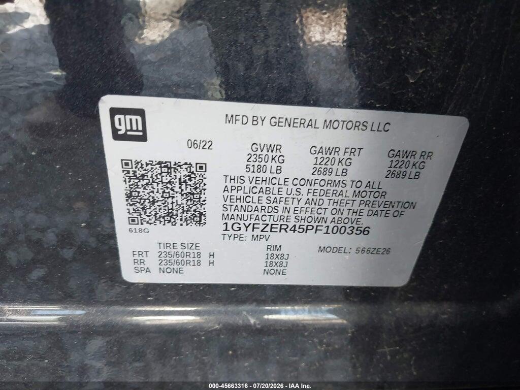 1GYFZER45PF100356 2023 CADILLAC XT4 photo no. 9