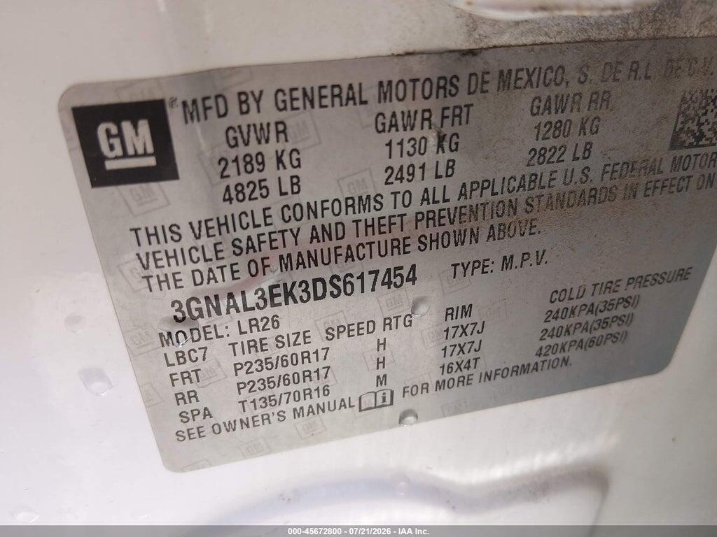 3GNAL3EK3DS617454 2013 CHEVROLET CAPTIVA SPORT photo no. 9