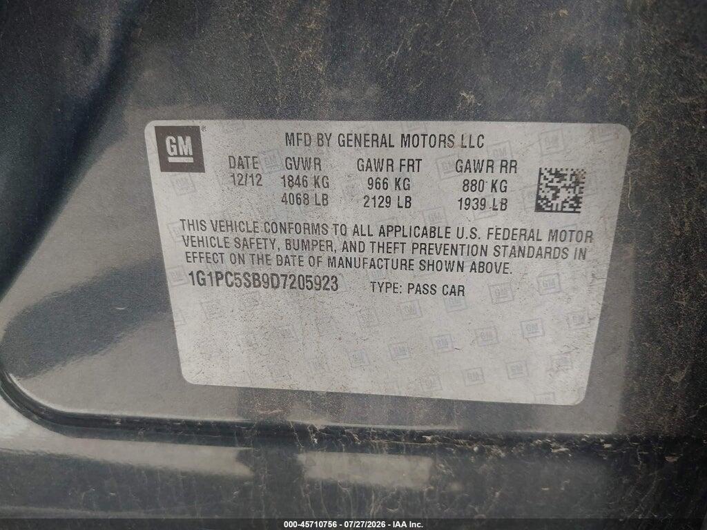 1G1PC5SB9D7205923 2013 CHEVROLET CRUZE photo no. 9