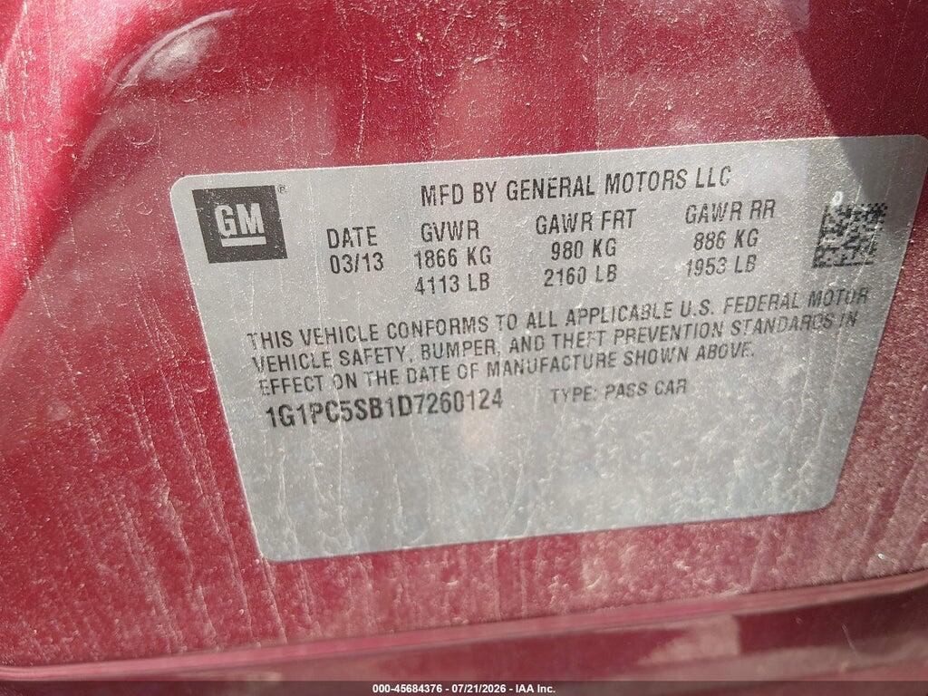 1G1PC5SB1D7260124 2013 CHEVROLET CRUZE photo no. 9