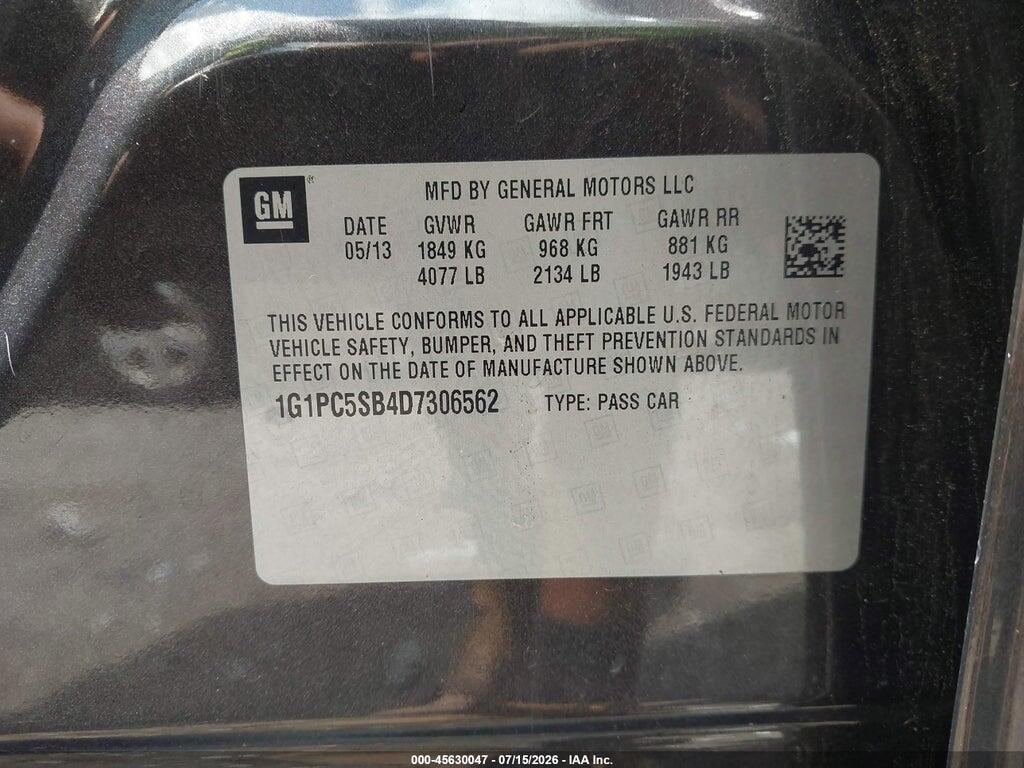 1G1PC5SB4D7306562 2013 CHEVROLET CRUZE photo no. 9
