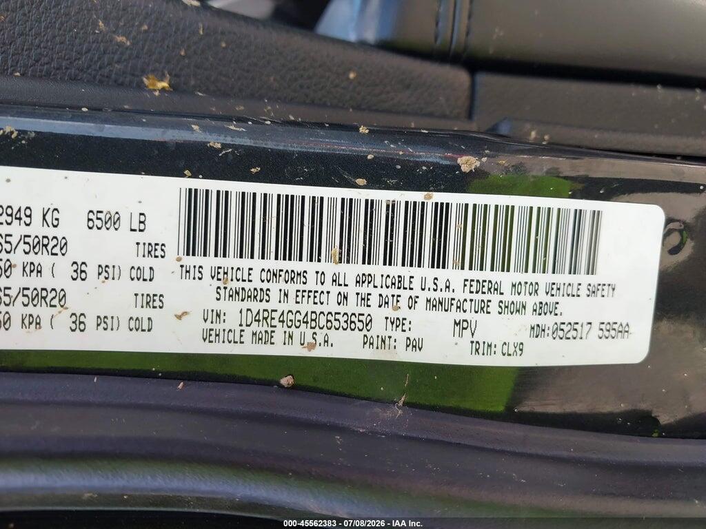 1D4RE4GG4BC653650 2011 DODGE DURANGO photo no. 9