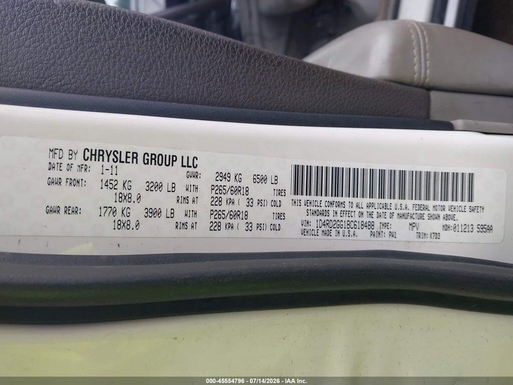 1D4RD2GG1BC618488 2011 DODGE DURANGO photo no. 9