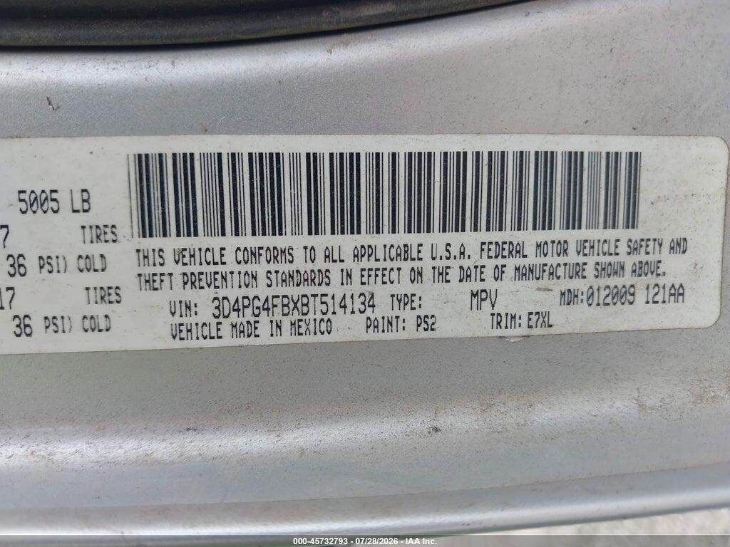 3D4PG4FBXBT514134 2011 DODGE JOURNEY photo no. 9