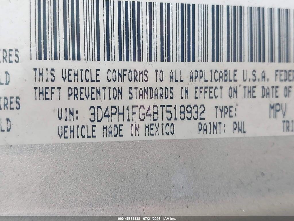 3D4PH1FG4BT518932 2011 DODGE JOURNEY photo no. 9