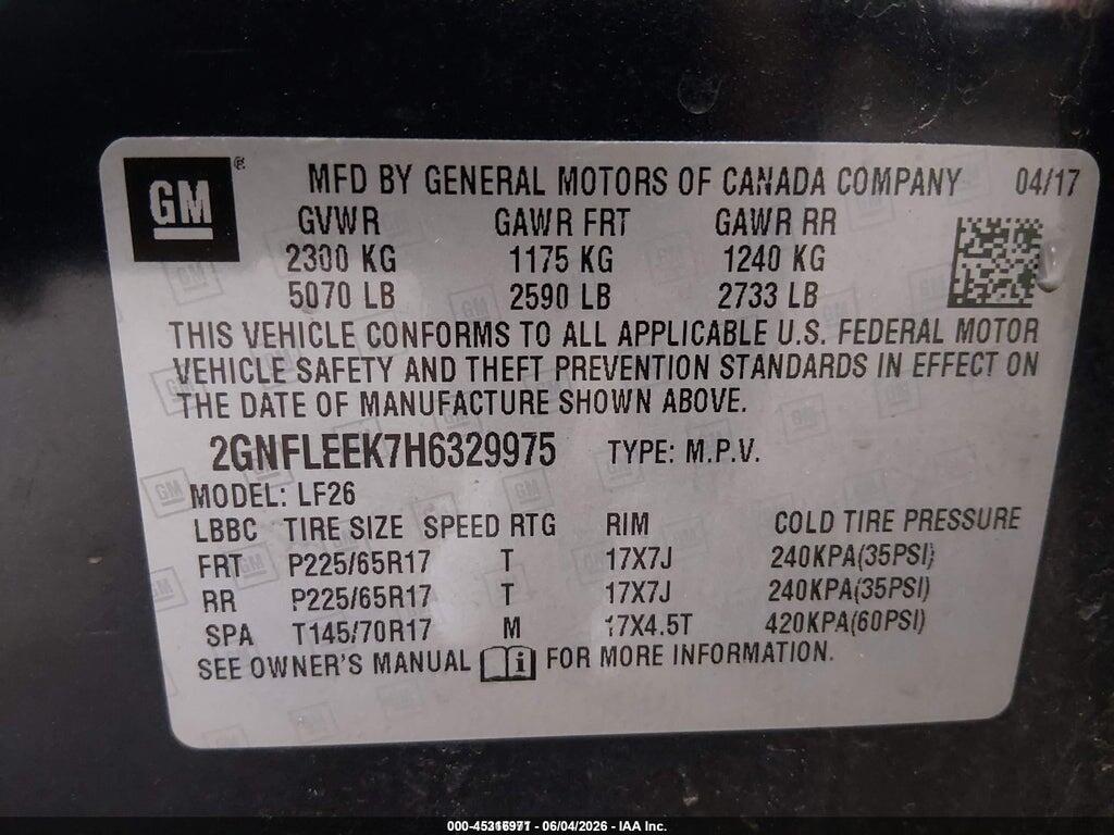 2GNFLEEK7H6329975 2017 CHEVROLET EQUINOX photo no. 9