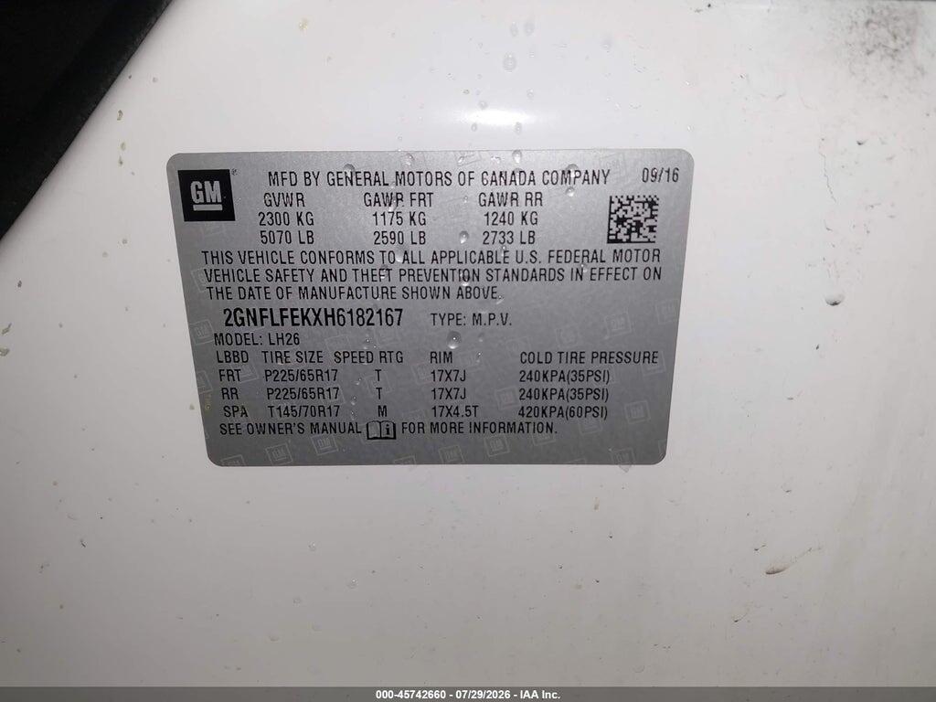 2GNFLFEKXH6182167 2017 CHEVROLET EQUINOX photo no. 9