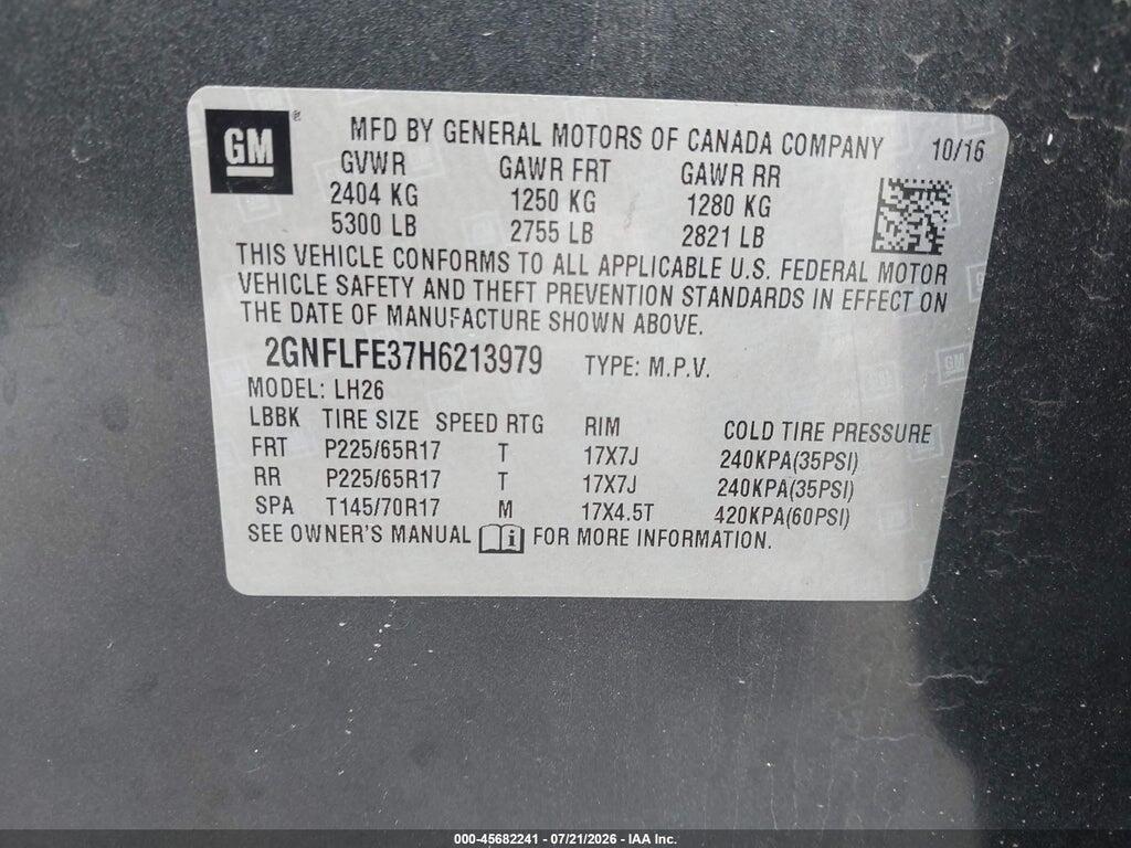 2GNFLFE37H6213979 2017 CHEVROLET EQUINOX photo no. 9