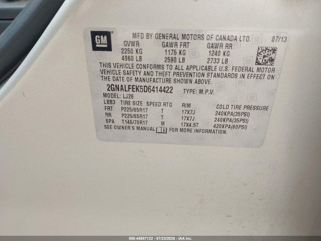 2GNALFEK5D6414422 2013 CHEVROLET EQUINOX photo no. 9