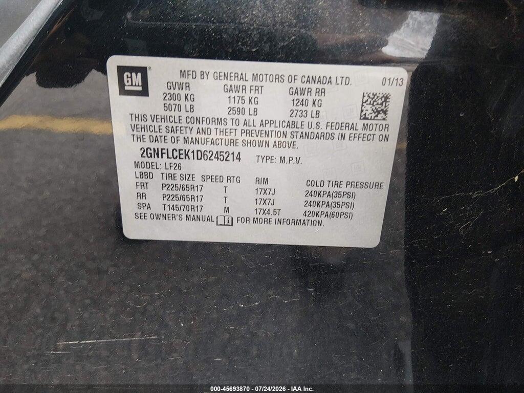 2GNFLCEK1D6245214 2013 CHEVROLET EQUINOX photo no. 9