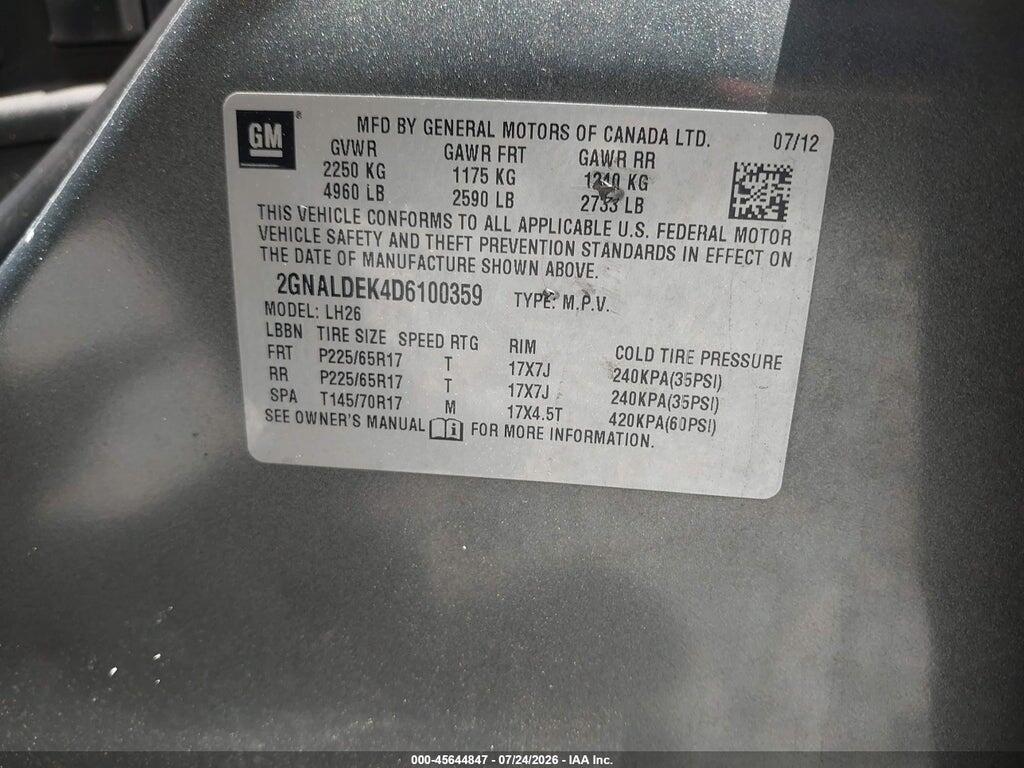 2GNALDEK4D6100359 2013 CHEVROLET EQUINOX photo no. 9