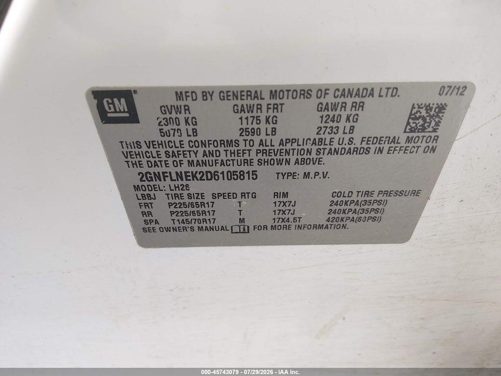 2GNFLNEK2D6105815 2013 CHEVROLET EQUINOX photo no. 9