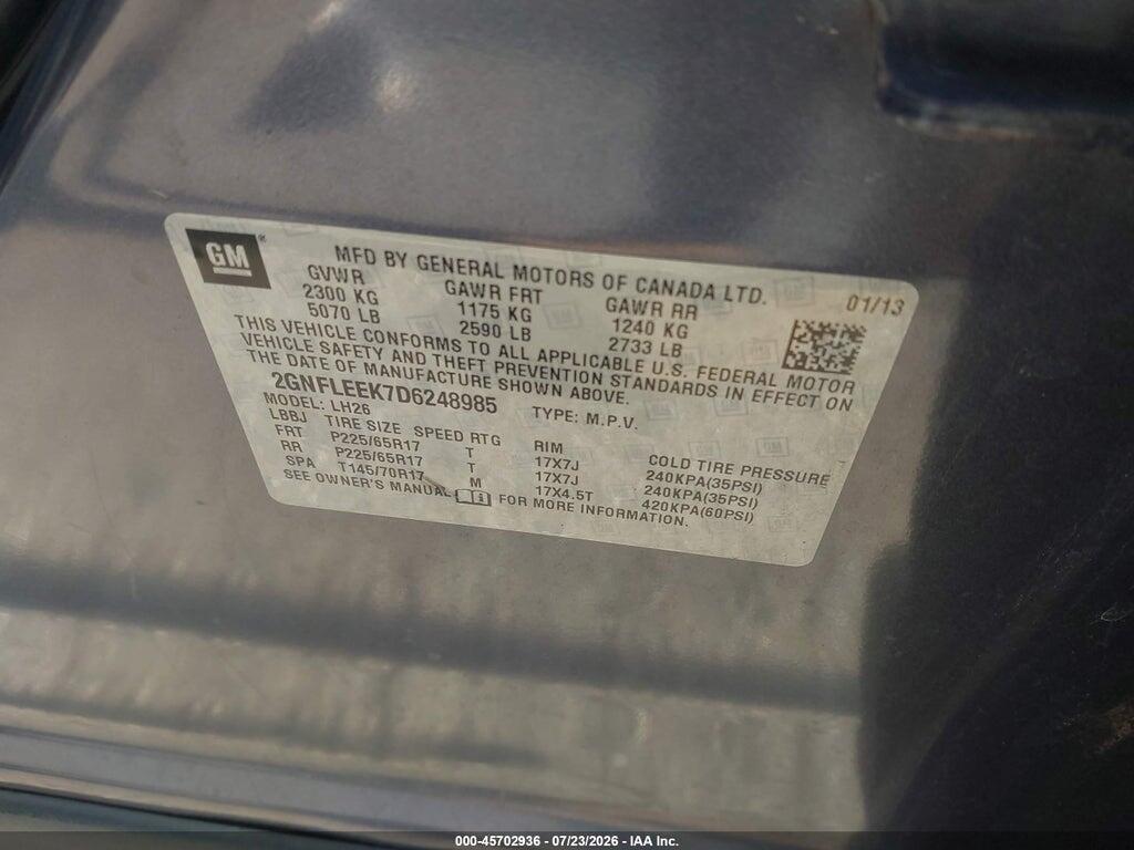 2GNFLEEK7D6248985 2013 CHEVROLET EQUINOX photo no. 9