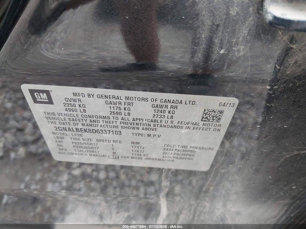 2GNALBEK8D6337103 2013 CHEVROLET EQUINOX photo no. 9