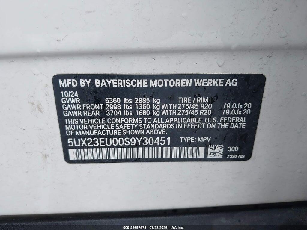 5UX23EU00S9Y30451 2025 BMW X5 photo no. 9