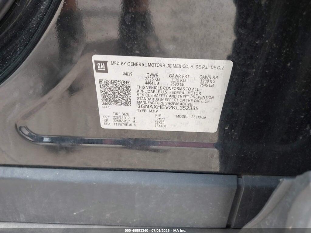 3GNAXHEV2KL352335 2019 CHEVROLET EQUINOX photo no. 9