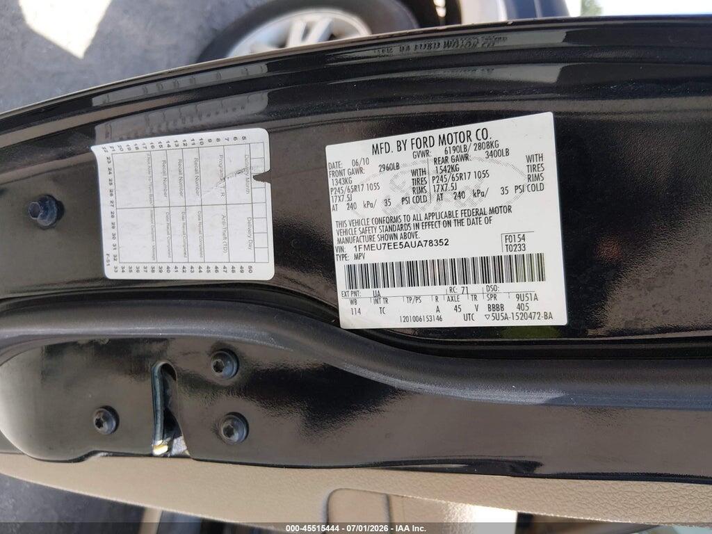 1FMEU7EE5AUA78352 2010 FORD EXPLORER photo no. 9