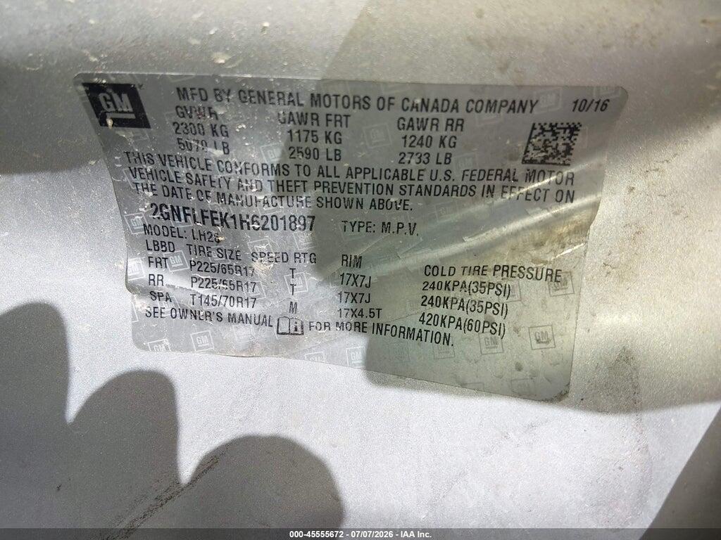 2GNFLFEK1H6201897 2017 CHEVROLET EQUINOX photo no. 9