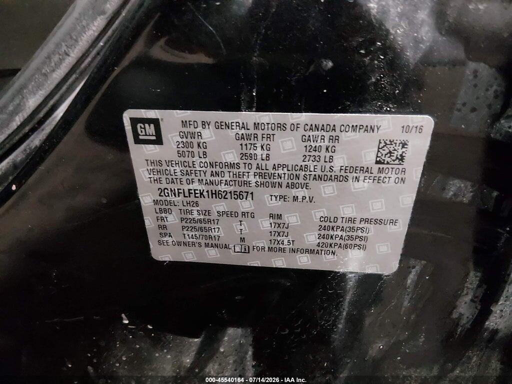 2GNFLFEK1H6215671 2017 CHEVROLET EQUINOX photo no. 9