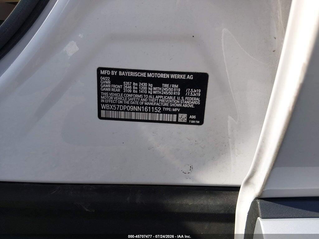WBX57DP09NN161152 2022 BMW X3 photo no. 9