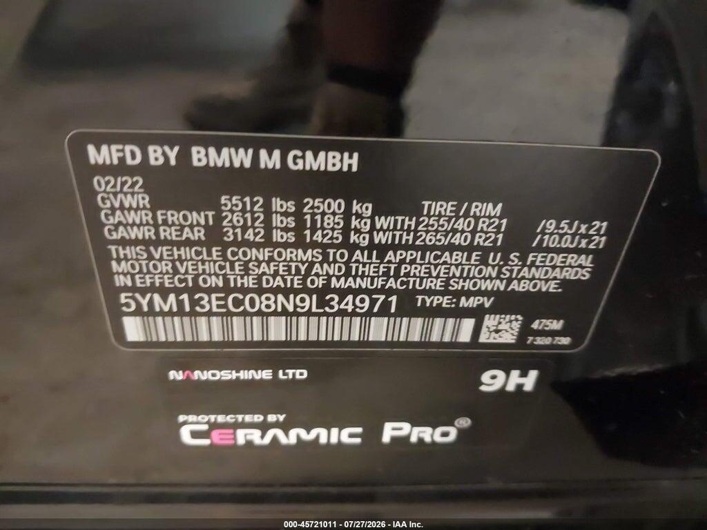 5YM13EC08N9L34971 2022 BMW X3 M photo no. 9