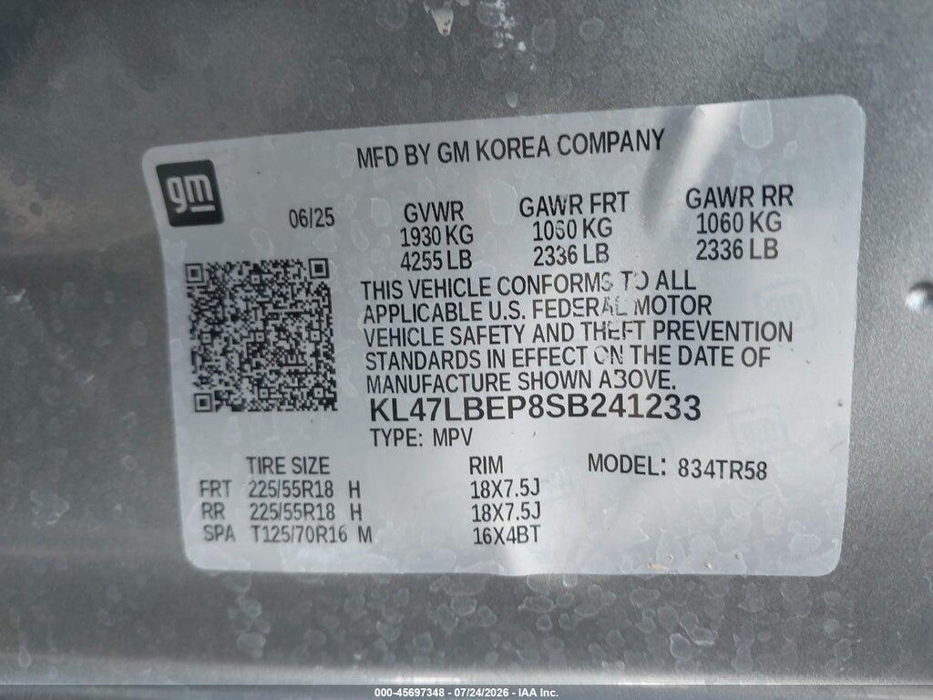 KL47LBEP8SB241233 2025 BUICK ENVISTA photo no. 9