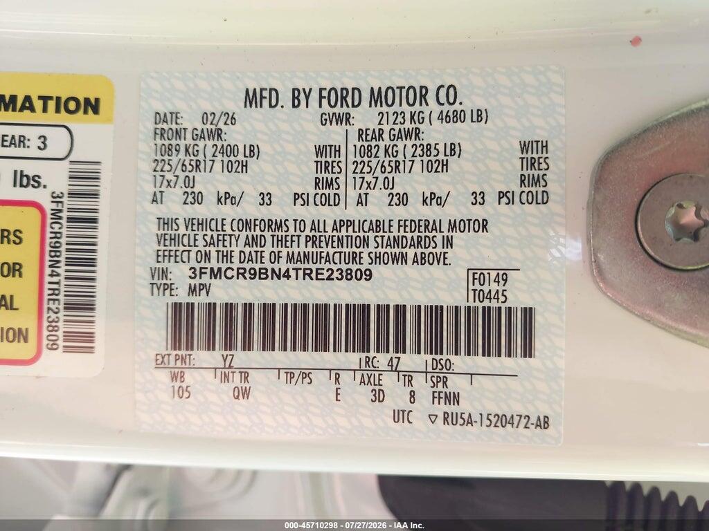 3FMCR9BN4TRE23809 2026 FORD BRONCO SPORT photo no. 9