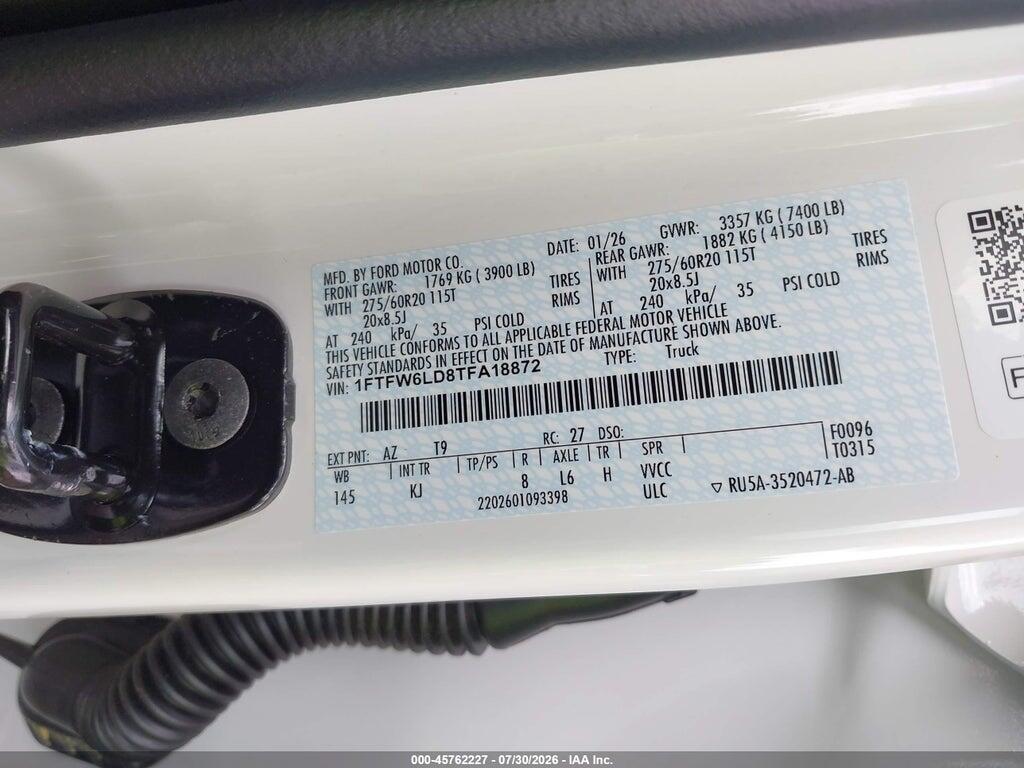 1FTFW6LD8TFA18872 2026 FORD F-150 photo no. 9