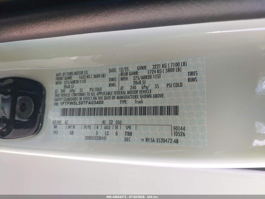 1FTFW5L59TFA03400 2026 FORD F-150 photo no. 9