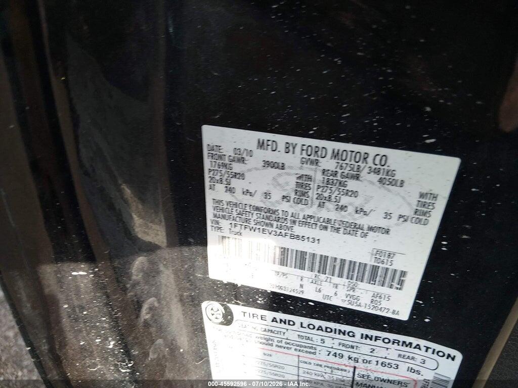 1FTFW1EV3AFB85131 2010 FORD F-150 photo no. 9
