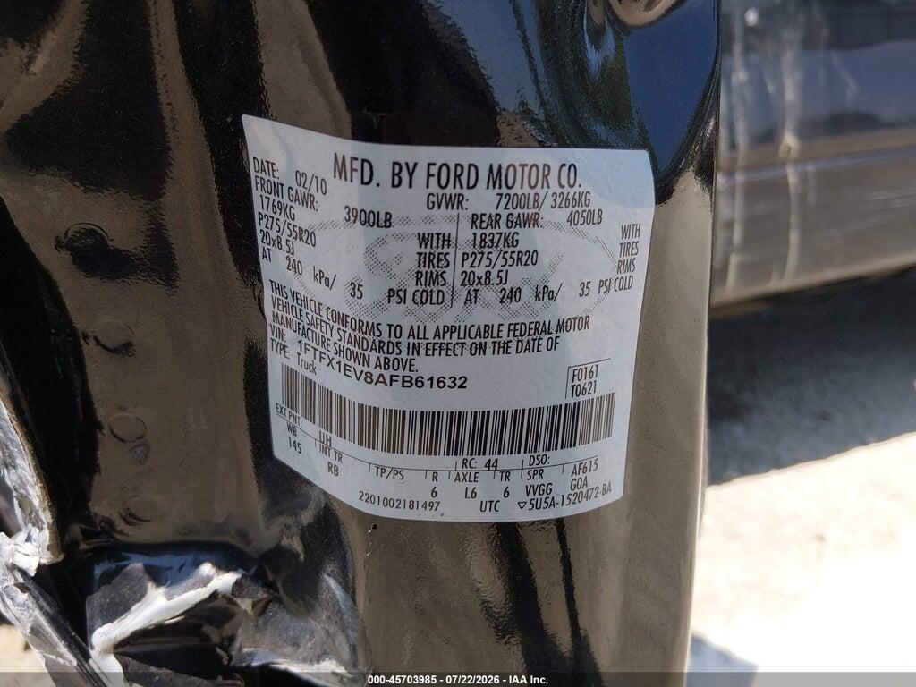 1FTFX1EV8AFB61632 2010 FORD F-150 photo no. 9