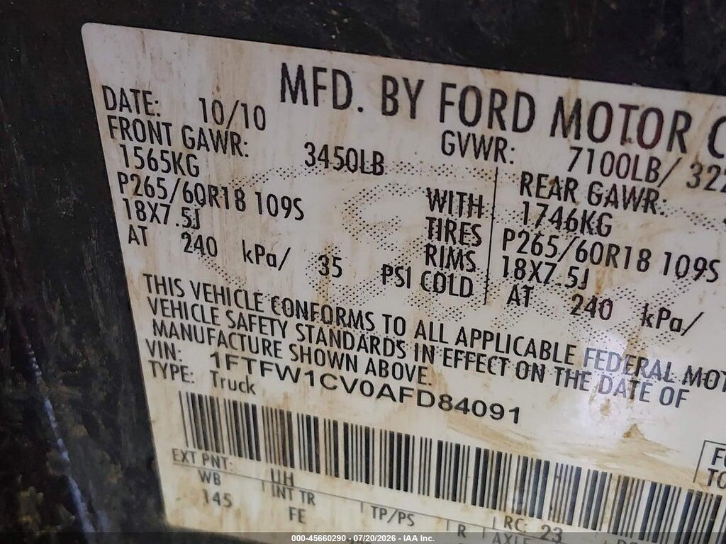 1FTFW1CV0AFD84091 2010 FORD F-150 photo no. 9