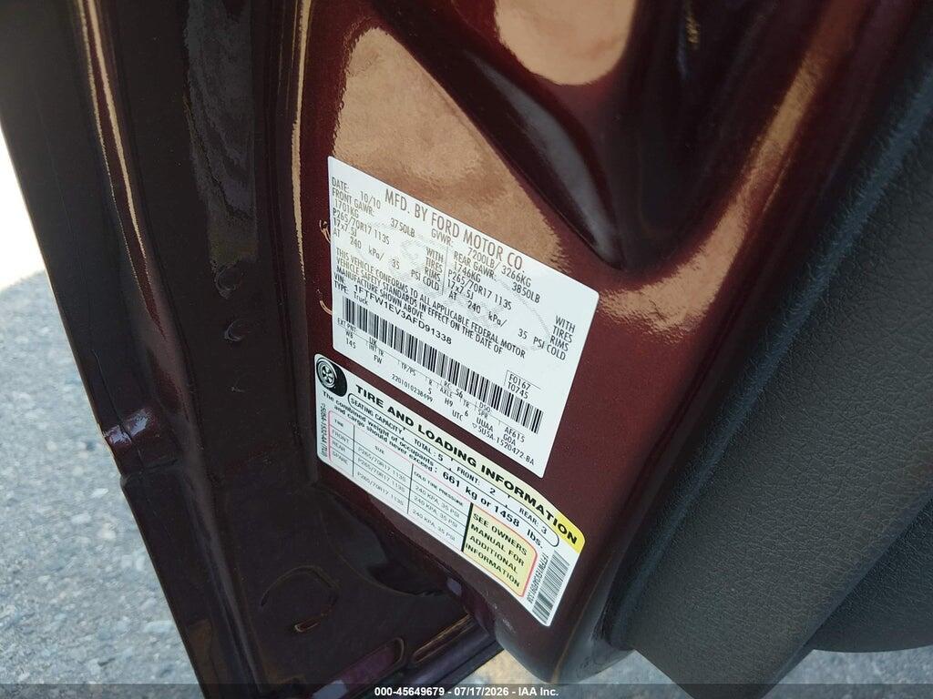 1FTFW1EV3AFD91338 2010 FORD F-150 photo no. 9