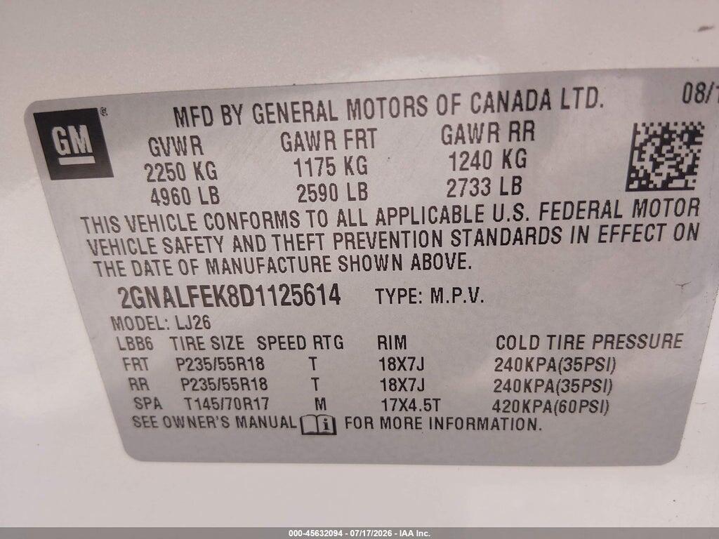 2GNALFEK8D1125614 2013 CHEVROLET EQUINOX photo no. 9