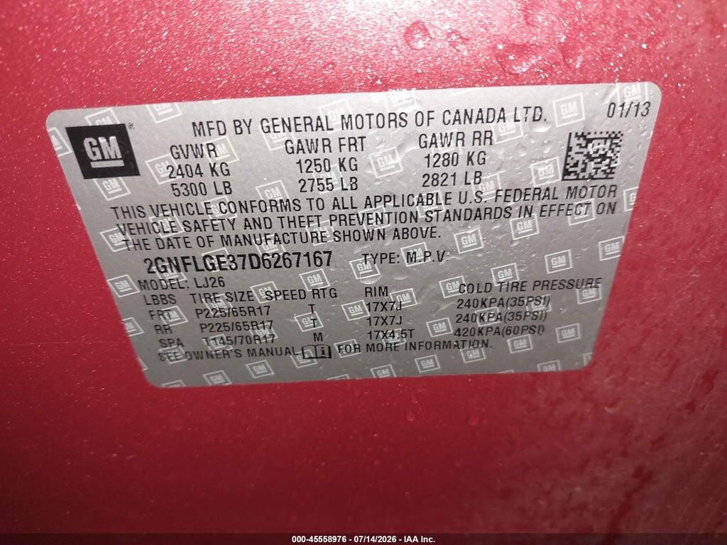 2GNFLGE37D6267167 2013 CHEVROLET EQUINOX photo no. 9