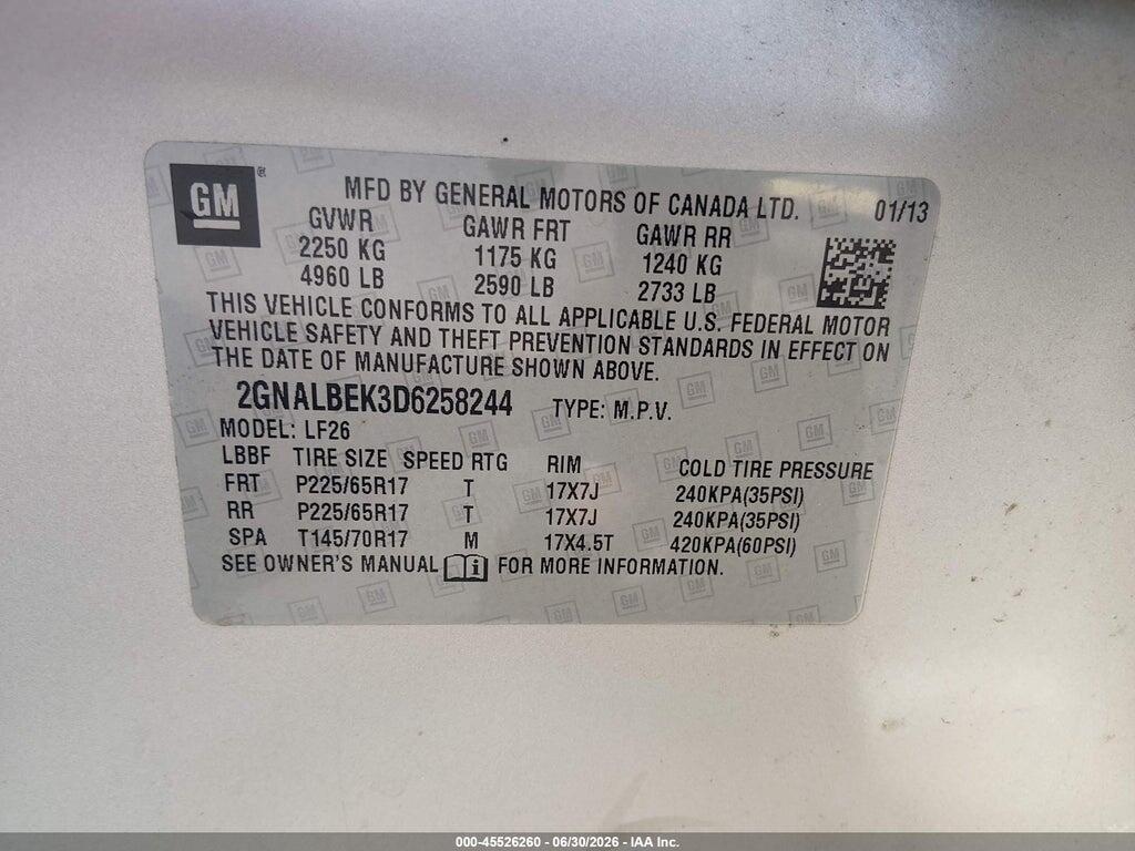 2GNALBEK3D6258244 2013 CHEVROLET EQUINOX photo no. 9