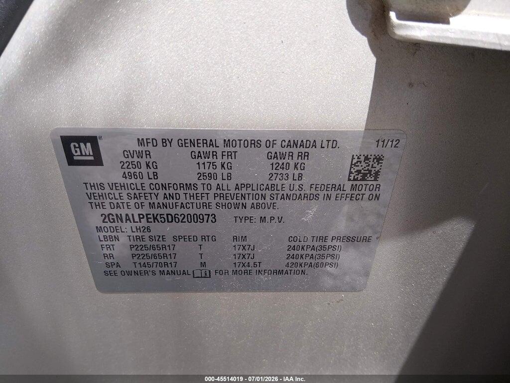 2GNALPEK5D6200973 2013 CHEVROLET EQUINOX photo no. 9