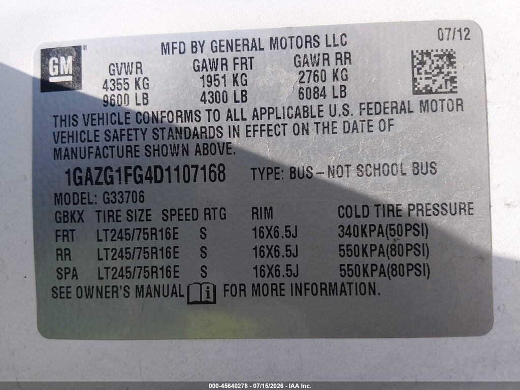 1GAZG1FG4D1107168 2013 CHEVROLET EXPRESS 3500 photo no. 9
