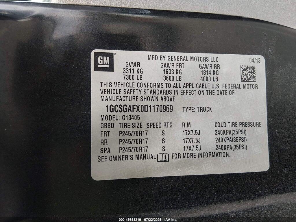 1GCSGAFX0D1170969 2013 CHEVROLET EXPRESS 1500 photo no. 9