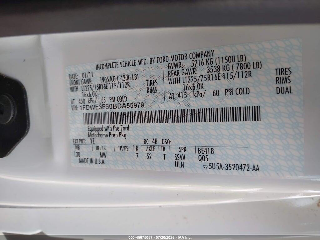1FDWE3FS0BDA55979 2011 FORD ECONOLINE COMMERCIAL CUTAWAY photo no. 9