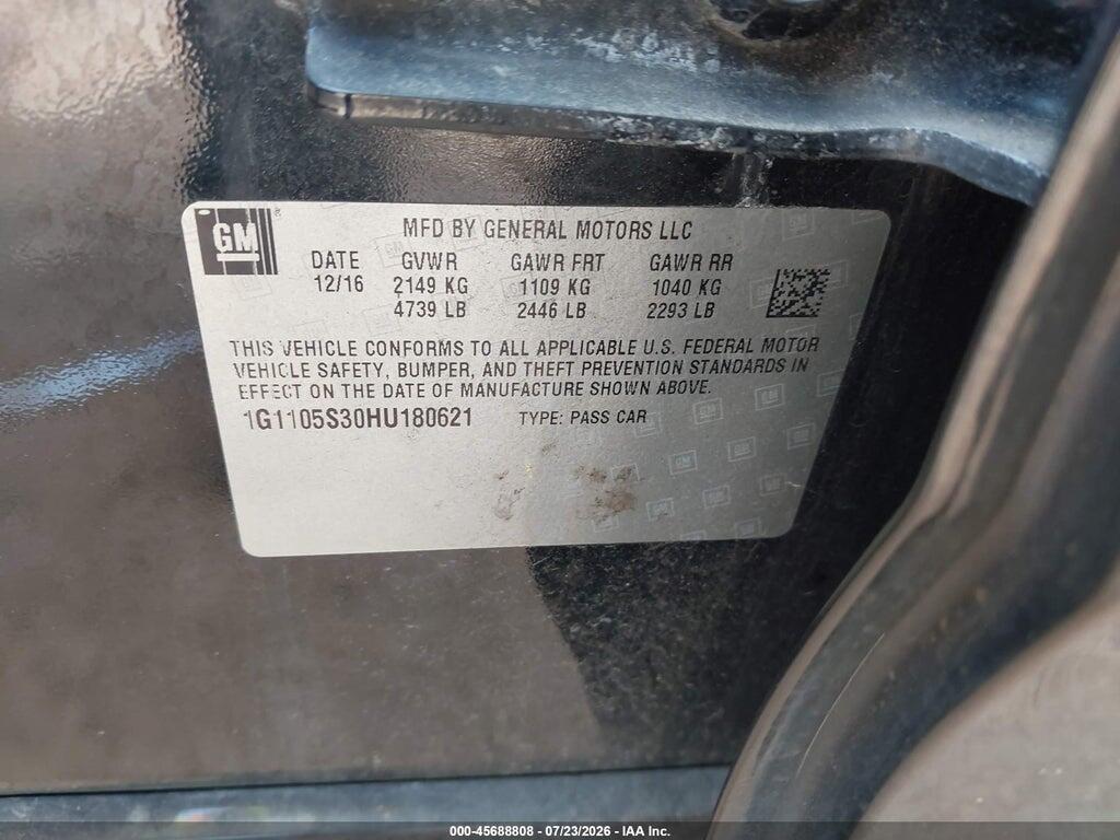 1G1105S30HU180621 2017 CHEVROLET IMPALA photo no. 9
