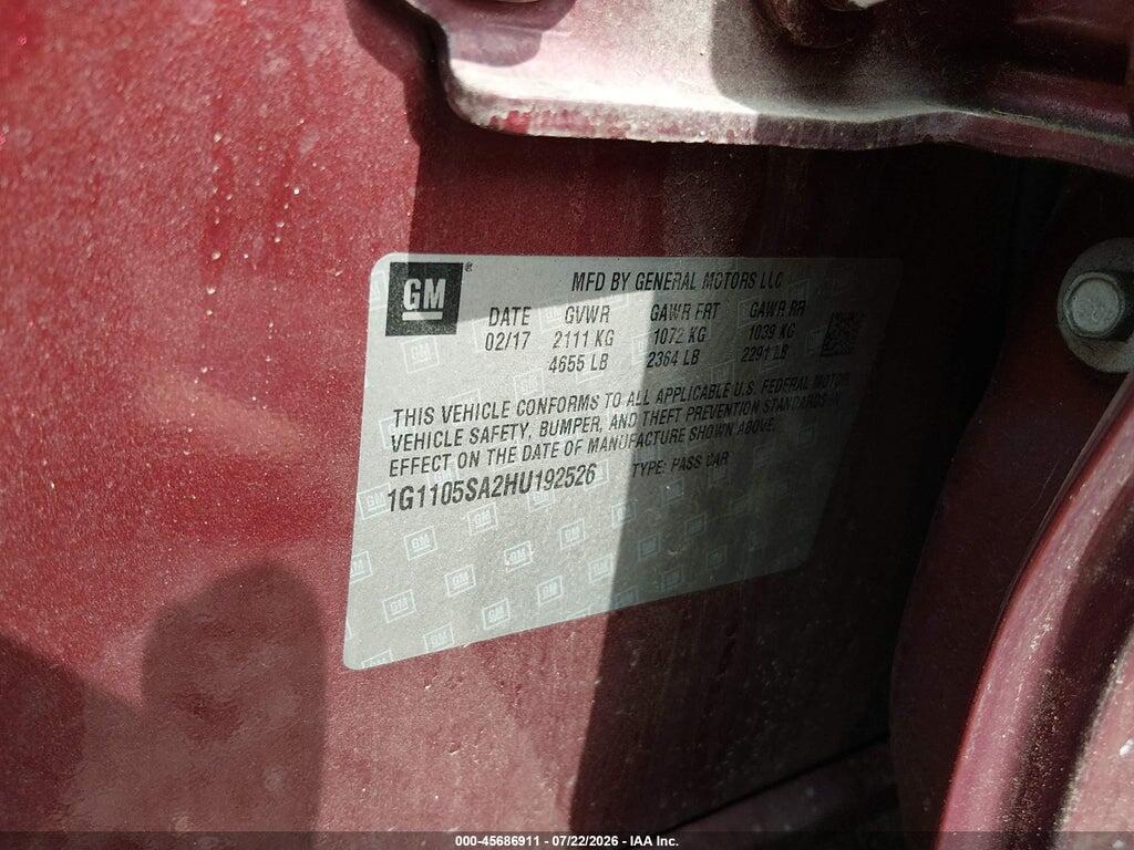 1G1105SA2HU192526 2017 CHEVROLET IMPALA photo no. 9