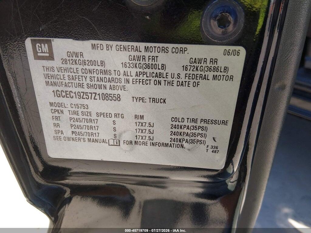 1GCEC19Z57Z108558 2007 CHEVROLET SILVERADO 1500 CLASSIC photo no. 9