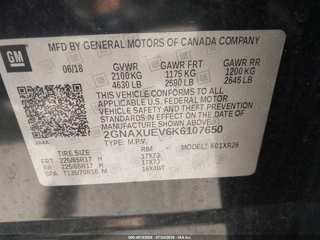 2GNAXUEV6K6107650 2019 CHEVROLET EQUINOX photo no. 9