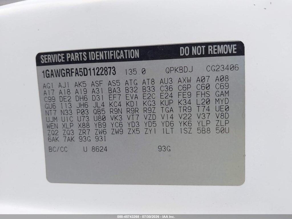 1GAWGRFA5D1122873 2013 CHEVROLET EXPRESS 2500 photo no. 9