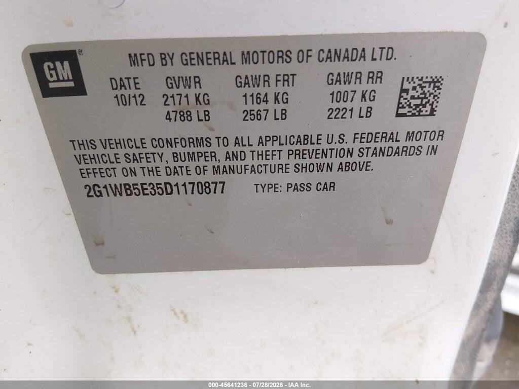 2G1WB5E35D1170877 2013 CHEVROLET IMPALA photo no. 9