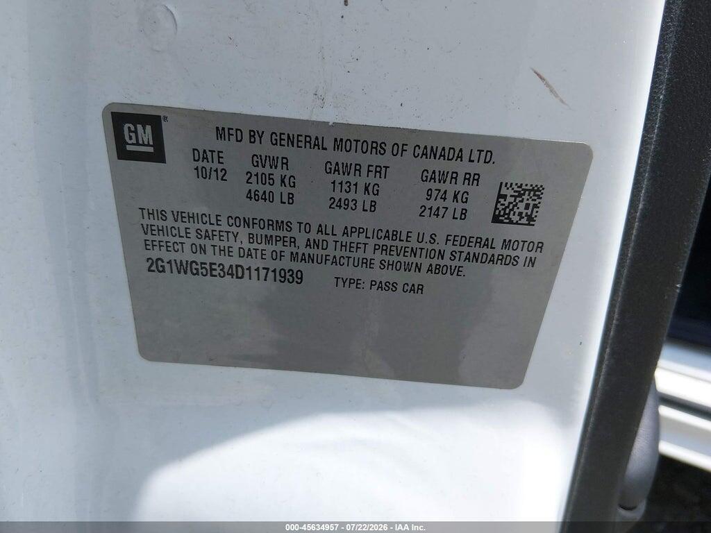 2G1WG5E34D1171939 2013 CHEVROLET IMPALA photo no. 9