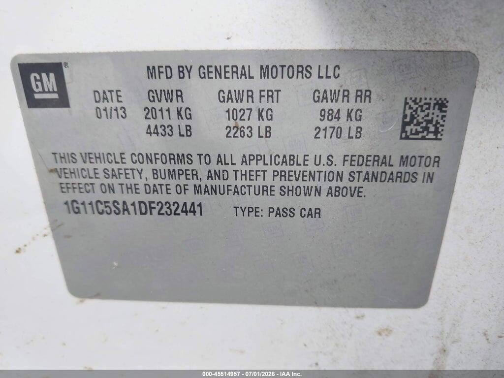 1G11C5SA1DF232441 2013 CHEVROLET MALIBU photo no. 9